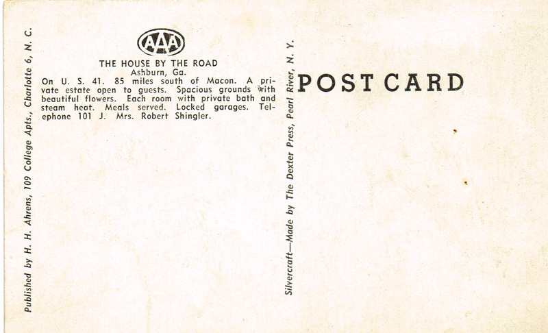 House by the Road - 34445 - postcard back.tif
