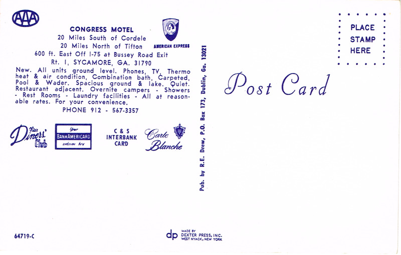 Congress Motel - 64719-C - postcard back.tif