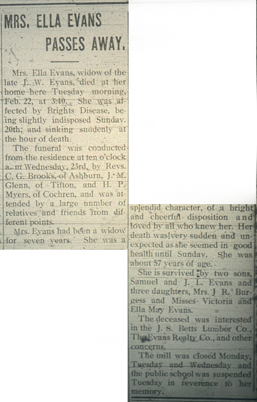 Ella Evans Obit - The Turner County Banner, February 25, 1910.jpg
