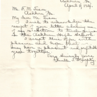 Letter from teacher [Anelle T. Murphy] to FM Tison accepting position - April 11, 1934.jpg