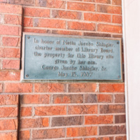 Victoria Evans Memorial Library plaque