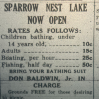 Sparrow Nest Lake Now Open