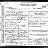 Certificate of Death Azzie Martin filed April 10, 1938