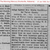 Judge Spence Also Wants Courthouse for Turner County, c. 1906
