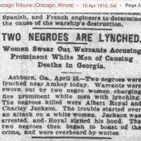 Two Negros are Lynched - Chicago Tribune 16 April 1910 page 3.PNG
