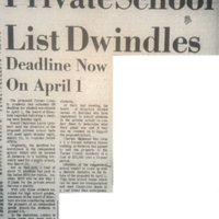 Private School List Dwindles - Deadline now on April 1
