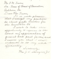 Letter from teacher [Mrs. J. S. Shingler, Jr.] to FM Tison accepting position - April 12, 1934.jpg