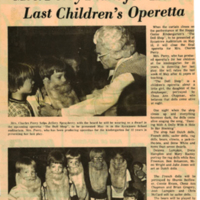 Mrs. Perry Plans for her Last Children&#039;s Operetta