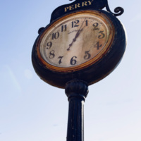 Perry Funeral Chapel clock