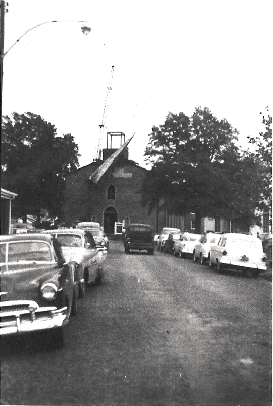 Ashburn Baptist Church Steeple Raising 1956 2.jpg