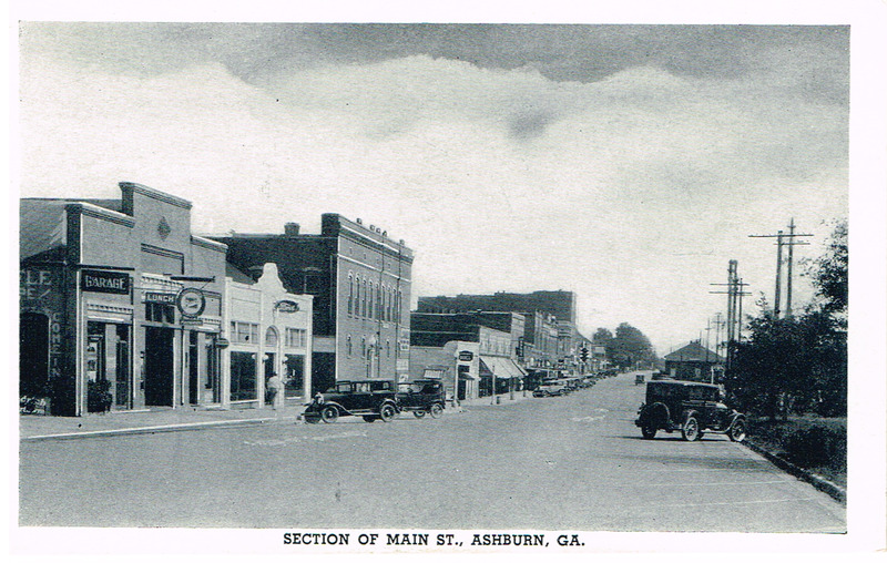 Section of Main St. - Ashburn, GA - Postcard front.tif