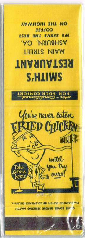 Smith_s Restaurant - Fried Chicken yellow matchbook.tif
