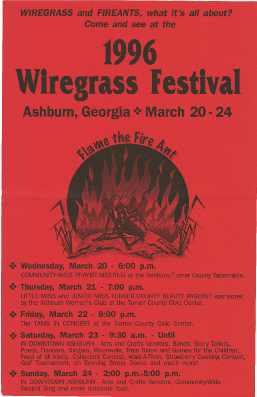 1996 Wiregrass Festival Flyer with schedule - March 20-24, 1996.pdf