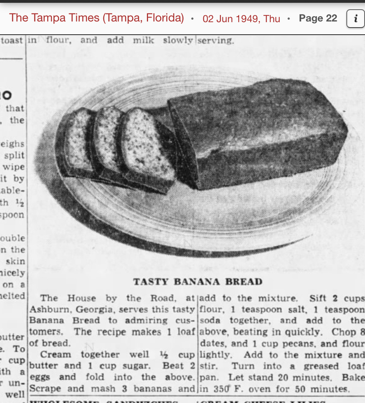 Tasty Banana Bread (from the House by the Road) - The Tampa Times 02 June 1949 Page 22.PNG