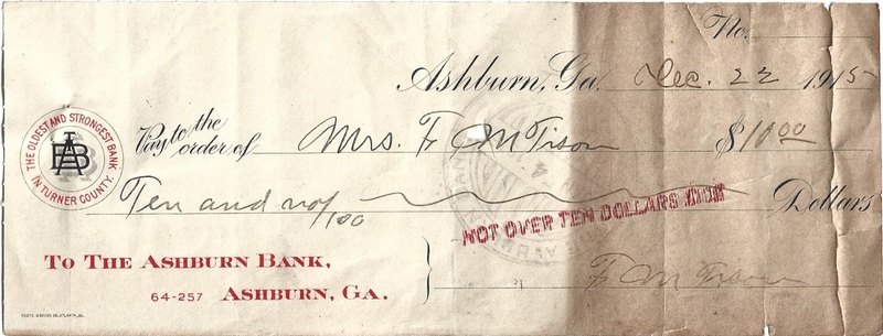 Check for Mrs. FM Tison - The Ashburn Bank, Dec 22, 1915.jpg