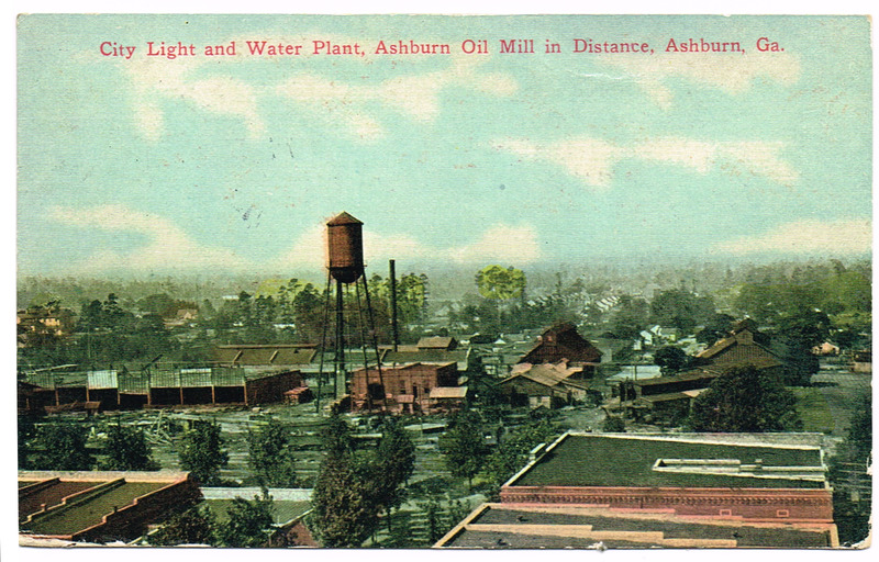 City Light and Water Plant - Ashburn, GA - postcard front.tif