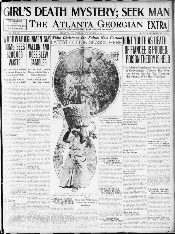 Atlanta Georgian. (Atlanta, Ga.) 1912-1939, November 15, 1912, EXTRA 1, Image 1 - Girl's Death Mystery; Seek Man.pdf