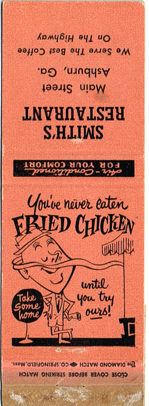 Smith_s Restaurant - Fried Chicken orange matchbook.tif