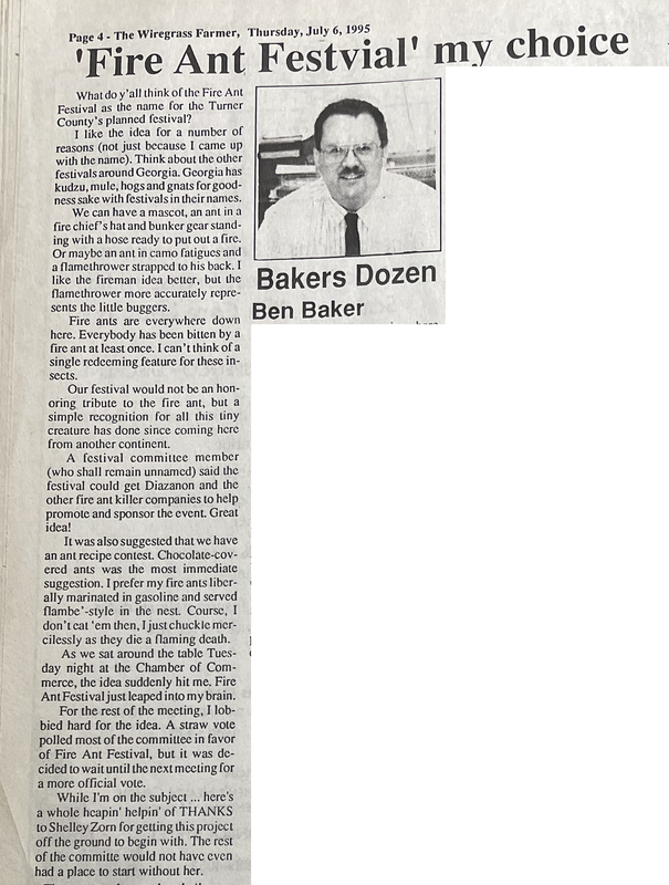 1995 Jul 6 - FAF - Ben Baker wants the Fire Ant Festival name.jpg