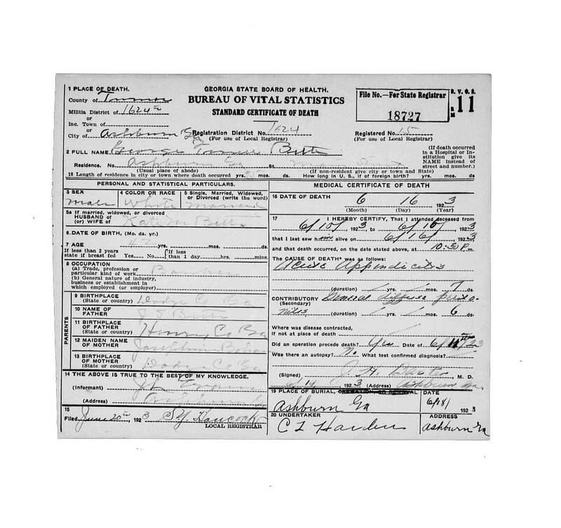 Death of George T Betts - Death Certificates, Vital Records, Public Health, RG 26-5-95, Georgia Archives.jpg