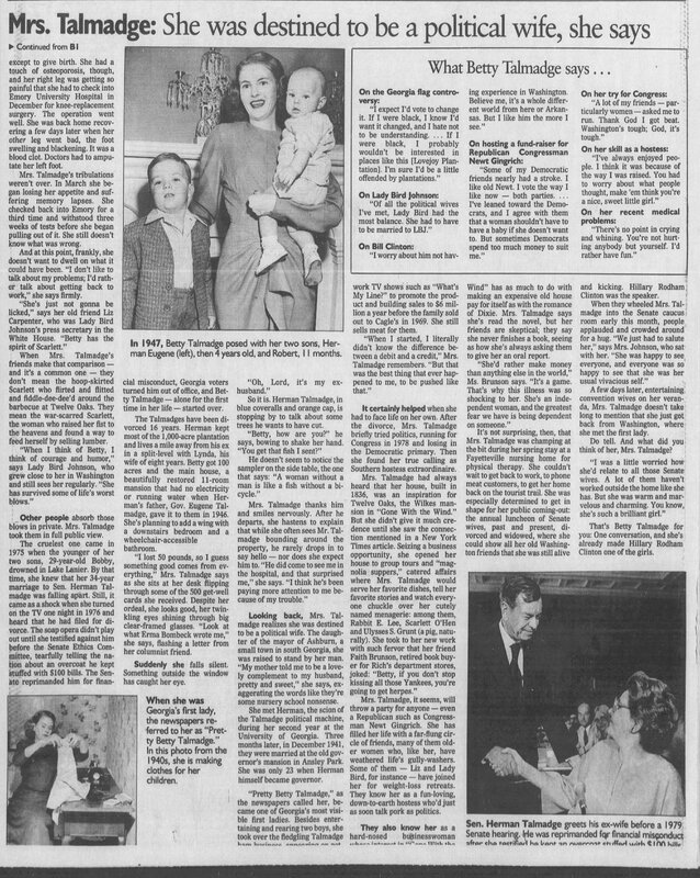 Betty Shingler Talmadge - Atlanta Constitution 21 May 1993 page B [2 of 2].JPG