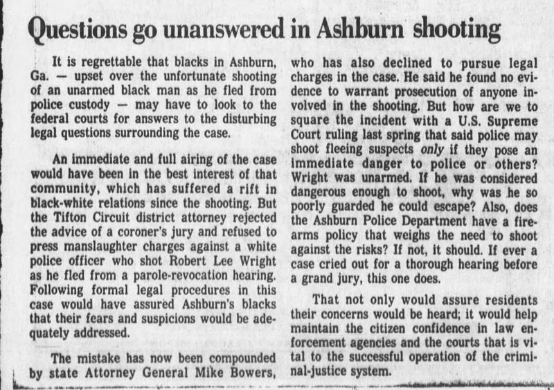 The Atlanta Constitution December 14, 1985 - Questions go unanswered in Ashburn shooting.jpg