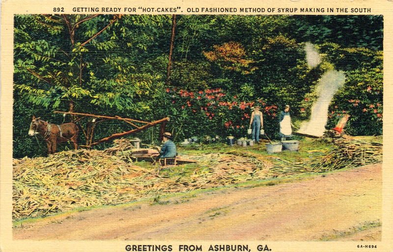 Getting ready for Hot Cakes - Greetings from Ashburn, GA - postcard front.tif