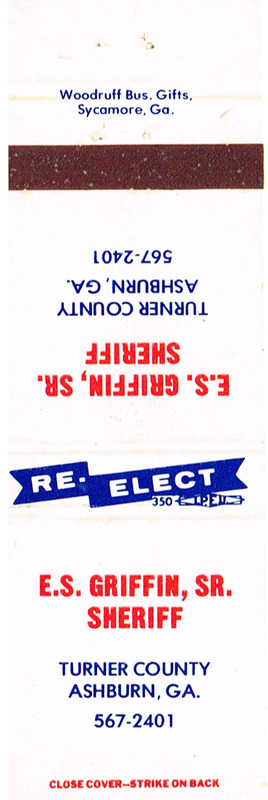 Reelect E.S. Griffin, Sr. Sheriff matchbook.tif