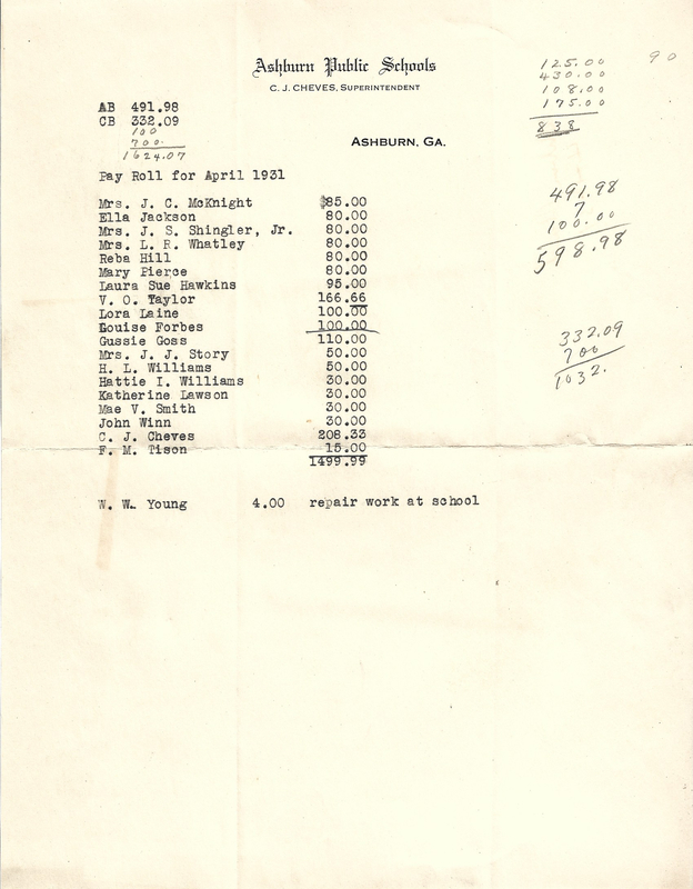 Ashburn Public Schools - Payroll for April 1931.jpg
