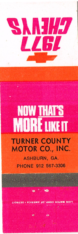 Turner County Motor Co., Inc. matchbook.tif