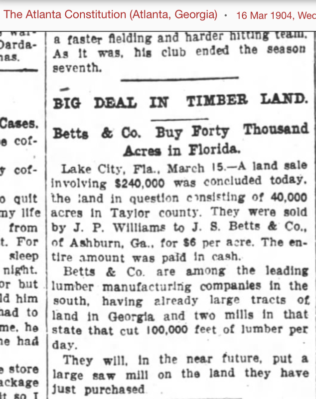 Betts and Co buy 40,000 acres of land in Florida - The Atlanta Constitution 16 Mar 1904.PNG