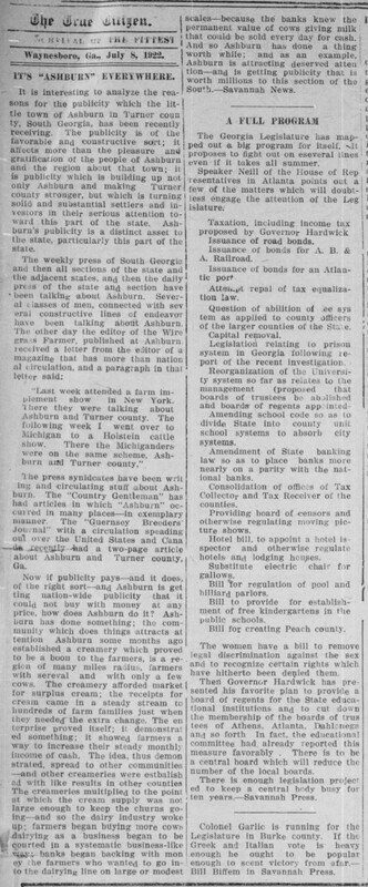 1922 July 8 - The True Citizen [Waynesboro, GA] - It's 'Ashburn' Everywhere.jpg