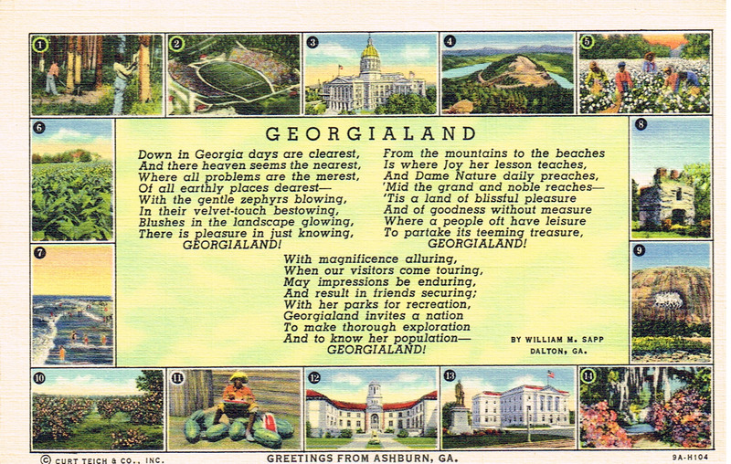 Georgialand - Greetings from Ashburn, GA - postcard front.tif