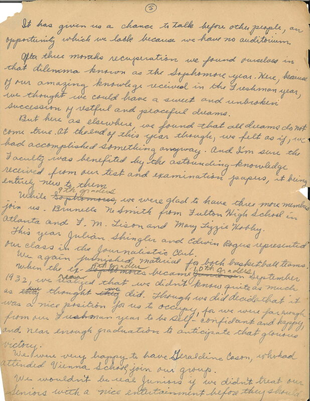 1934 Ashburn High School graduation speech by Opal Nipper page 5.jpg