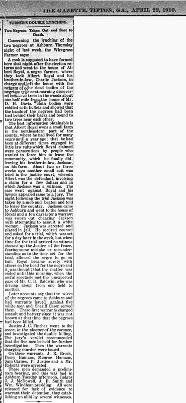 The Tifton Gazette - April 22, 1910. - Albert Royal and Charles Jacksonjpg.jpg