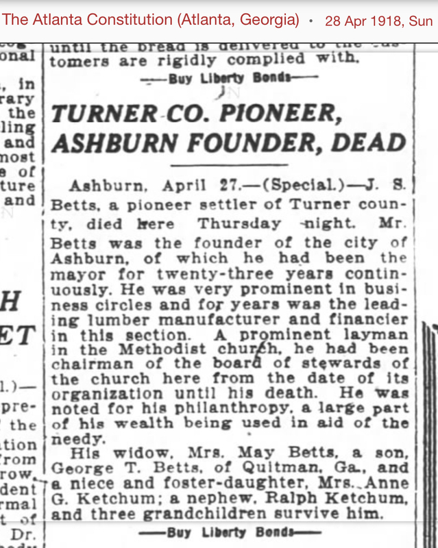 Death of JS Betts Sr - The Atlanta Constitution - 28 Apr 1918.PNG