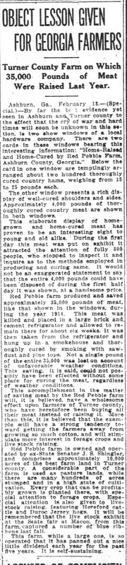 Red Pebble Farm - Object Lesson given for Georgia Farmers - Atlanta Constitution 14 Feb 1915.JPG