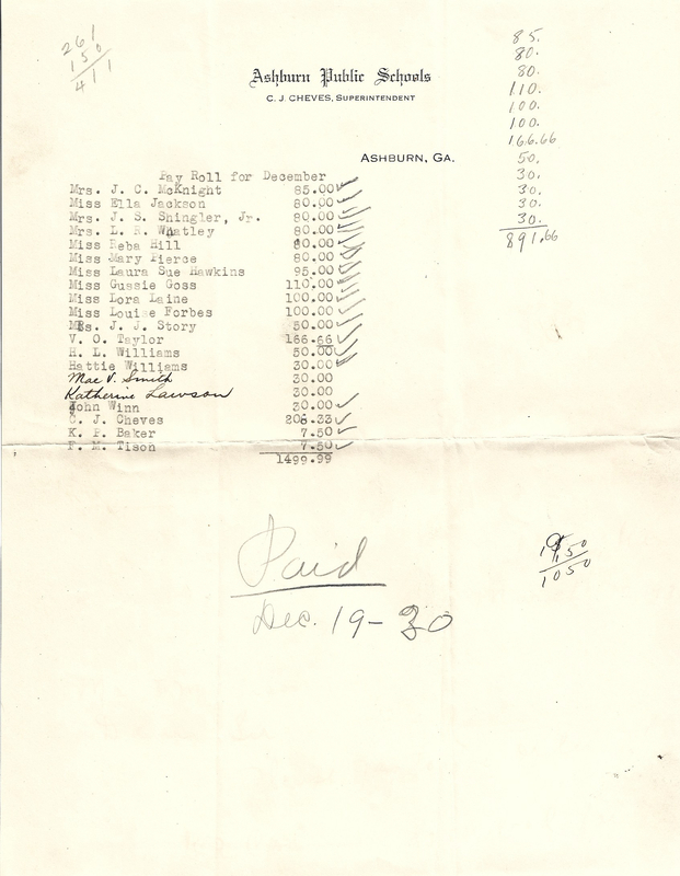 Ashburn Public Schools - Payroll for December 1930.jpg