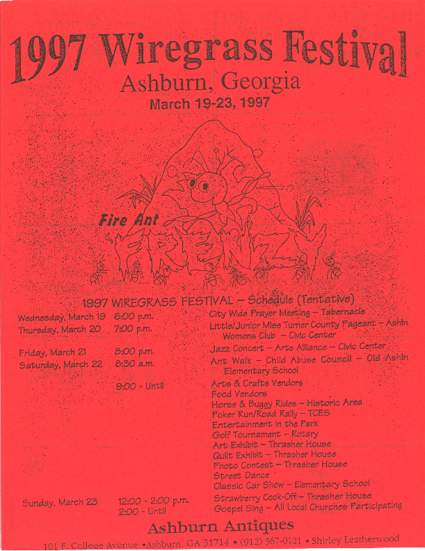 1997 Wiregrass Festival Flyer with Schedule of Events and Ads - March 19-23, 1997.pdf