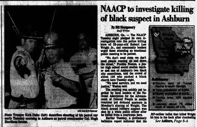 The Atlanta Constitution October 02, 1985 - NAACP to investigate killing 1 of 2.jpg