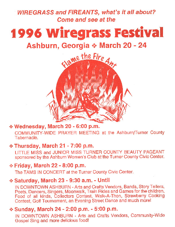 Wiregrass Festival Small Flyer with schedule - March 20-24, 1996.pdf