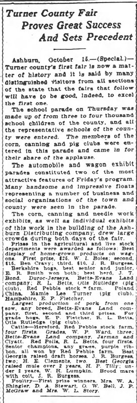 Turner County Fair Proves Great Success Atlanta Constitution Oct 16 1916.JPG