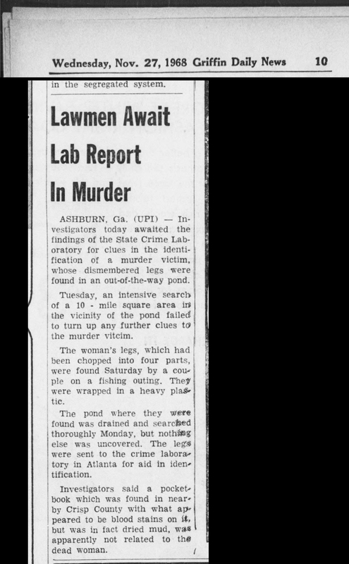 Griffin Daily News - 11.27.1968 -  Lawmen Await Lab Report in Murder.jpg