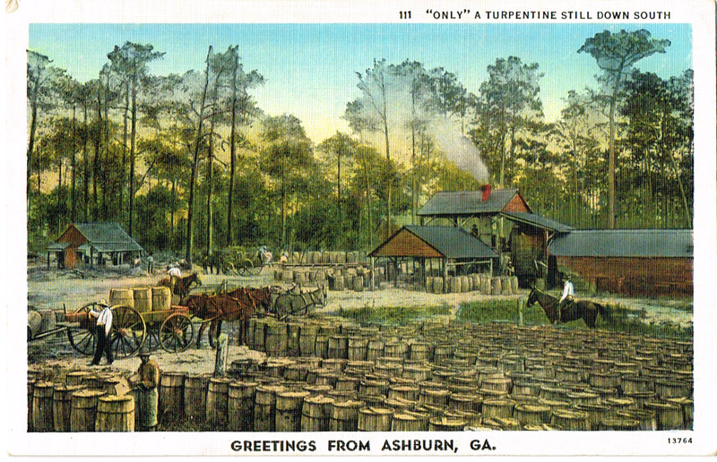 Only A Turpentine Still Down South -Greetings from Ashburn, GA - Postcard front.tif