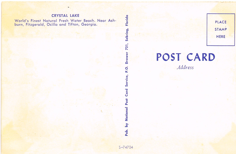 Crystal Lake - S-74704 - postcard back.tif