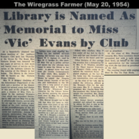 Library is Named As Memorial to Miss 'Vic' Evans by Club.jpg