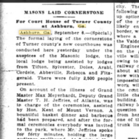 Masons Laid Cornerstone (at TC Court House) - The Atlanta Constitution - 07 Sep 1907 page 4.PNG