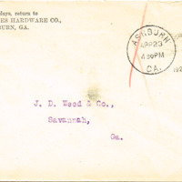 Murray-Raines Hardware Co., Ashburn, GA envelope 1920.tif