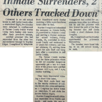 Inmates Surrenders, 2 Others Tracked Down