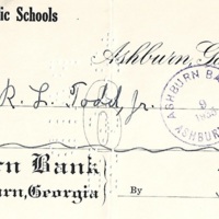 Ashburn Public Schools Bank Statement Checks - Feb 9, 1935 - Ck #2089 - R. L. Todd, Jr.jpg